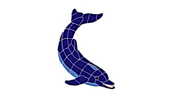 Artistry In Mosaics Dolphin Classic Downward Mosaic | Small - 22"? x 16"? | DOLBLUDS