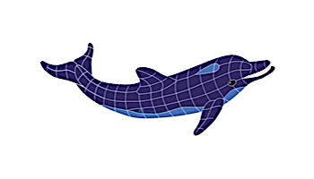 Artistry In Mosaics Dolphin Classic No Curve Mosaic | Medium - 19"? x 42"? | DOLBLUNM