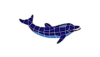 Artistry In Mosaics Dolphin Classic No Curve Mosaic | Small - 11"? x 24"? | DOLBLUNS