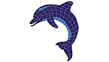 Artistry In Mosaics Dolphin Classic Upward Mosaic | Medium - 36"? x 27"? | DOLBLUUM