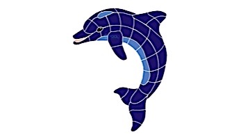 Artistry In Mosaics Dolphin Classic Upward Mosaic | Small - 21"? x 18"? | DOLBLUUS
