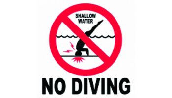 Depth Marker 5" Smooth Frost proof tile | No Diving Symbol | DMF-INT