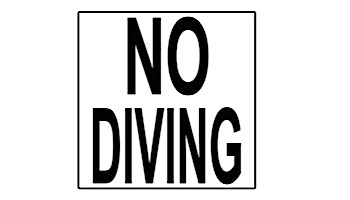 Depth Marker 6"x6" Smooth Black and White Marker Tile | No Diving Words | DMFND