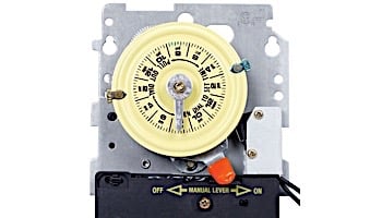 Intermatic T100M Series 24 Hour Dial Time Switch Mechanism Only with Pool Heater Protection | DPST 208-277V | T104M201