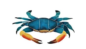 Artistry In Mosaics Blue Swimmer Crab Mosaic | 7" x 12" | CBSMCOOS