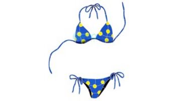 Artistry In Mosaics Bikini Red with Yellow Polka Dots Mosaic | 29" x 20" | BYEREDOM