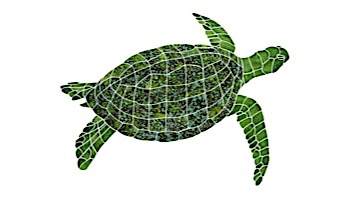 Ceramic Mosaic Sea Turtle Green | Large 27"? x 35"? Right Facing | STUGRERL