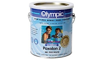 Olympic Poxolon 2 Epoxy Pool Paint Kit | Paint + Catalyst 1-Gallon | White | 2222 G 2222-GL