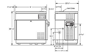 Jandy Hi-E2 ASME Pool Heater | 350,000 BTU Natural Gas | Dual Thermostat | Bronze Headers | Salt Water | EHE350NS