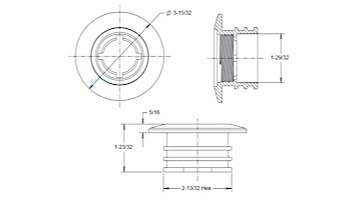 AquaStar Choice Large Wall Fitting with 1 1/2" FPT and Water Barrier | Black | ES1022WB02