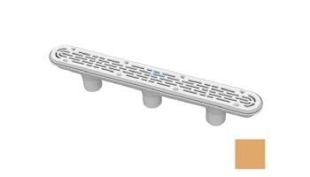 AquaStar 32" Channel Drain with 3 Port Sump/Flat Grate Anti-entrapment Suction Outlet Cover (VGB Series) | Tan | 32CDFL108