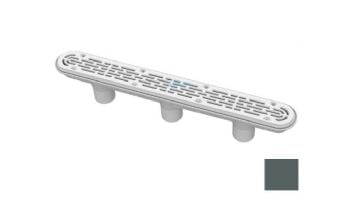 AquaStar 32" Channel Drain with 3 Port Sump/Flat Grate Anti-entrapment Suction Outlet Cover (VGB Series) | Dark Gray | 32CDFL105