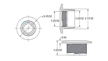 AquaStar Large Wall Fitting with Threaded O.D. Fits 1-1/2" Pipe | Dark Gray | ES102205