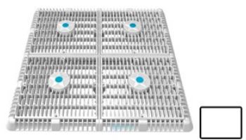 AquaStar 18"x18" Frame with Four 9" Anti-Entrapment Wave Grates with Vented Riser Rings | White | WAV18WR101