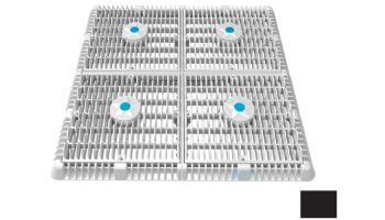 AquaStar 18"x18" Frame with Four 9" Anti-Entrapment Wave Grates with Vented Riser Rings | Black | WAV18WR102