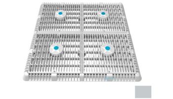AquaStar 18"x18" Frame with Four 9" Anti-Entrapment Wave Grates with Vented Riser Rings | Light Gray | WAV18WR103