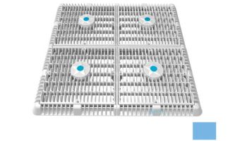 AquaStar 18"x18" Frame with Four 9" Anti-Entrapment Wave Grates with Vented Riser Rings | Blue | WAV18WR104