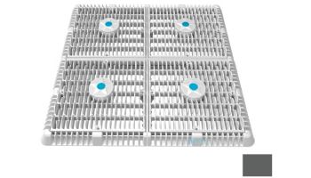 AquaStar 18"x18" Frame with Four 9" Anti-Entrapment Wave Grates with Vented Riser Rings | Dark Gray | WAV18WR105