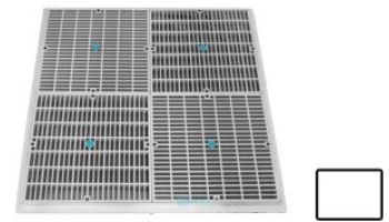 AquaStar 24" Square Mud Frame | with Four 12" Square Flat Grates | (VGB Series) | White | 24101