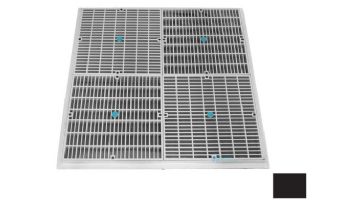 AquaStar 24" Square Mud Frame | with Four 12" Square Flat Grates | (VGB Series) | Black | 24102