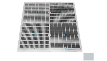 AquaStar 24" Square Mud Frame | with Four 12" Square Flat Grates | (VGB Series) | Light Gray | 24103