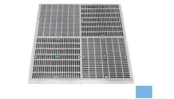 AquaStar 24" Square Mud Frame | with Four 12" Square Flat Grates | (VGB Series) | Blue | 24104