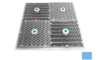 AquaStar 24" Square Mud Frame with Four 12" Square Wave Anti-Entrapment Suction Outlet Covers | Blue | WAV24104