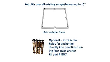 AquaStar 16" Square Anti-Entrapment Suction Outlet Cover and Retro-Adapter Sub-Frame for 12" Square 1" Deep Retrofits (VGB Series) White | R1216101