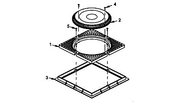 AquaStar 12 inch Shallow Square to 10 inch Anti Entrapment Suction Outlet Cover and Frame Tan | SRFS12108