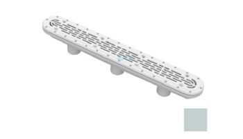 AquaStar 32" Channel Drain with Flat Grate Suction Outlet Cover and 3 Port Sump for Vinyl and Fiberglass | Light Gray | 32CDFLV103