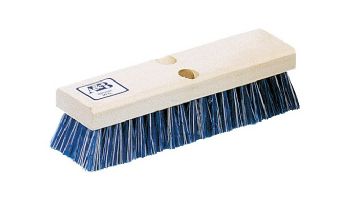 A&B Brush Deck & Acid Wash Brush | 10" | Wood Back | Blue & White Nylon Bristles | 6020