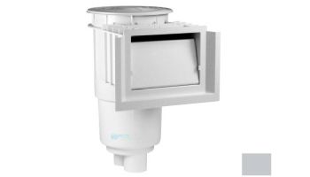 Aquastar Flow Star Standard Skimmer with Water Stop Face, Float Assembly, Basket, Lid and Adjustable Collar | Light Gray | SKR103