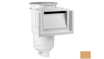 Aquastar Flow Star Standard Skimmer with Water Stop Face, Float Assembly, Basket, Lid and Adjustable Collar | Tan | SKR108