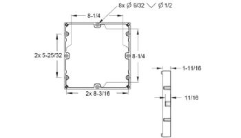 AquaStar 14" Square Anti-Entrapment Suction Outlet Cover and Retro-Adapter Sub-Frame for 9" Square 1" Deep Retrofits (VGB Series) White | R914101