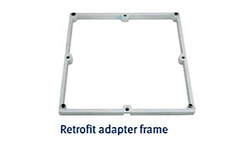 AquaStar 14" Square Anti-Entrapment Suction Outlet Cover and Retro-Adapter Sub-Frame for 9" Square 1" Deep Retrofits (VGB Series) Light Gray | R914103