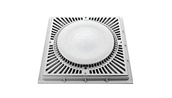 AquaStar 12 inch Square SUN Suction Outlet Cover and Mud Frame White | SUN12101