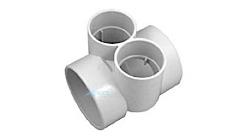 AquaStar Bushing with Two 2.5" Slip to 4" Transitional T with Reducer Bushing to 3" | White | BFB101