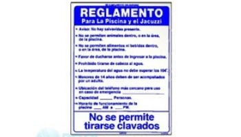 Pool Rules Sign in Spanish 18inches x 24inches  | 18-1824 SPAN