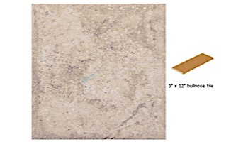National Pool Tile Bellagio 3x12 Single Bullnose Pool Tile | Beige | BEL-6BLEND SBN