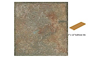 National Pool Tile Tuscany 3x12 Single Bullnose Pool Tile | Pietra Verde | HVER SBN