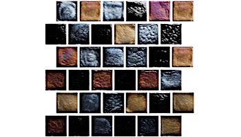National Pool Tile Oceanscapes 1x1 Glass TIle | Blackies | OCN-BLACKIES