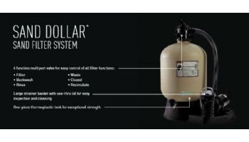 Pentair Sand Dollar SD40 Above Ground Pool Sand Filter System | 19" Filter 1HP Pump | 3' Twist Lock Cord | 6' Hose Kit | PNSD0040DE1260