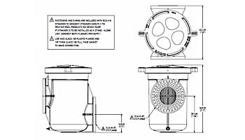 Pentair EQ Series Hair & Lint Strainer Pot Complete | 6"x 6" | 340013