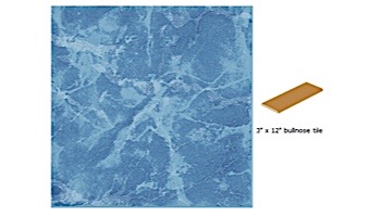 National Pool Tile Seven Seas 3x12 Single Bullnose Pool Tile | Lake Blue | PA41 SBN