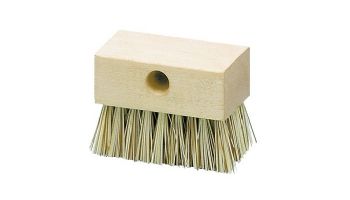 A&B Brush 622X Commercial Tile Brush with Wood Back | Brown & White Bristles | 6001