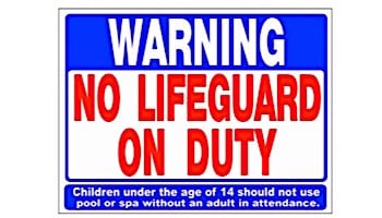 PS235 18"x24" SIGN NO LIFEGUARD ON DUTY