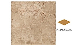 National Pool Tile Catania 6x6 Single Bullnose Pool Tile | Sand | CATTAN SBN