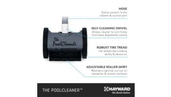 Hayward Poolvergneugen PoolCleaner 2-Wheel Suction Side Cleaner | Limited Edition Dark Gray | W3PVS20GST
