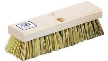 A&B Brush Deck & Acid Wash Brush | 10" | Wood Back | Brown & White Nylon Bristles | 6021