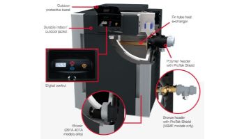 Raypak Digital Low NOx ASME Natural Gas Commercial Swimming Pool Heater | 266k BTU Cupro Nickel Exchanger | Altitude 0-5000 Ft | C-R267A-EN-X 010228 | B-R267A-EN-X #26 017710